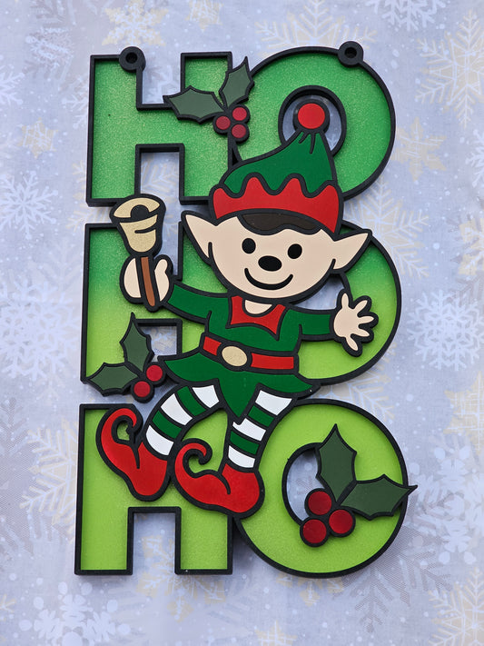 Elf HO HO HO Sign