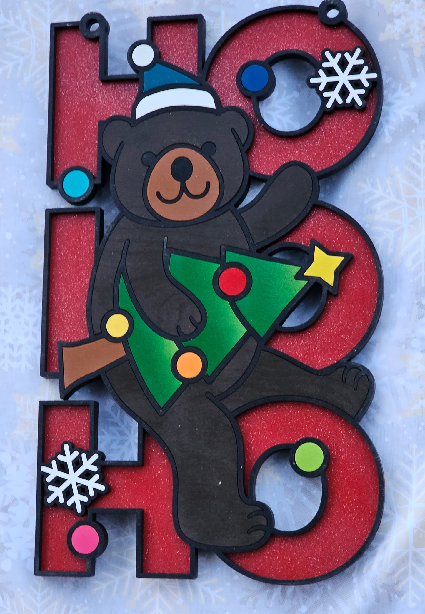 Bear HO HO HO Sign