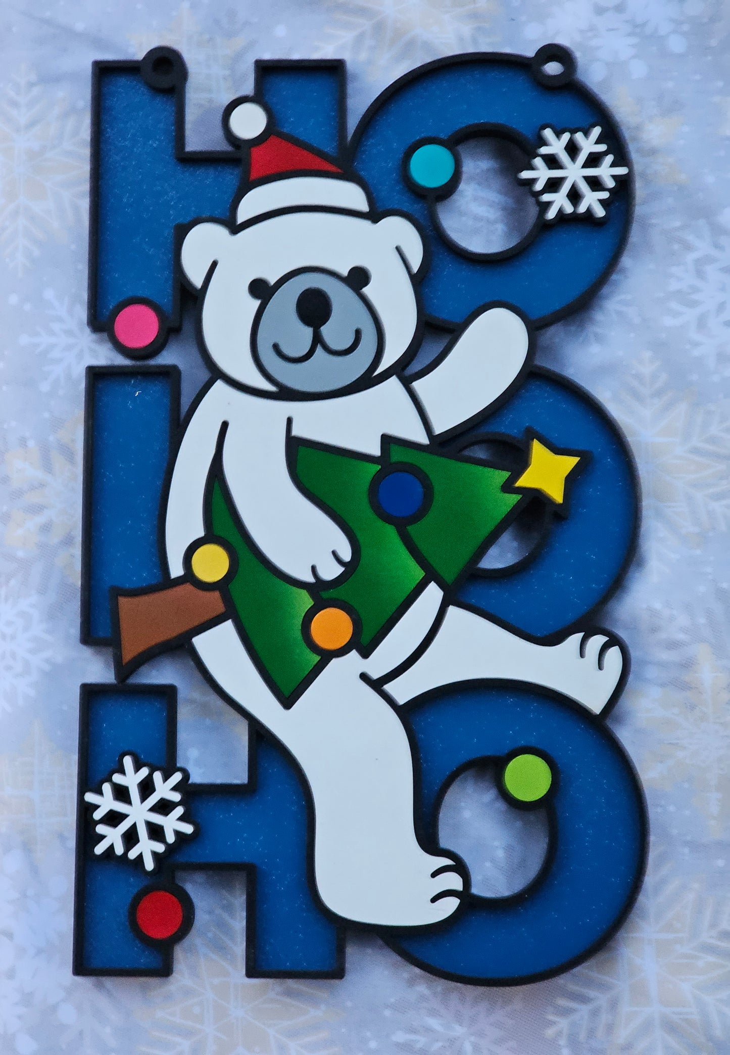 Bear HO HO HO Sign